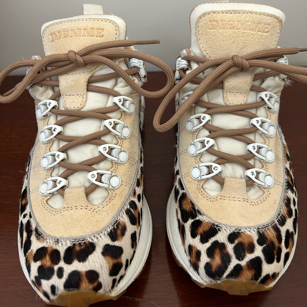 Diemme Calf Hair Luxury Sneakers. Complete With Box, Dust Bag, Pink Laces.
